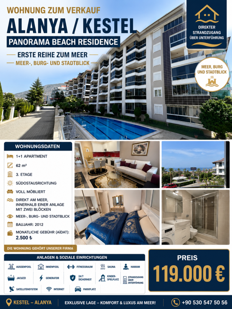 Wohnung zum Verkauf in Alanya Kestel