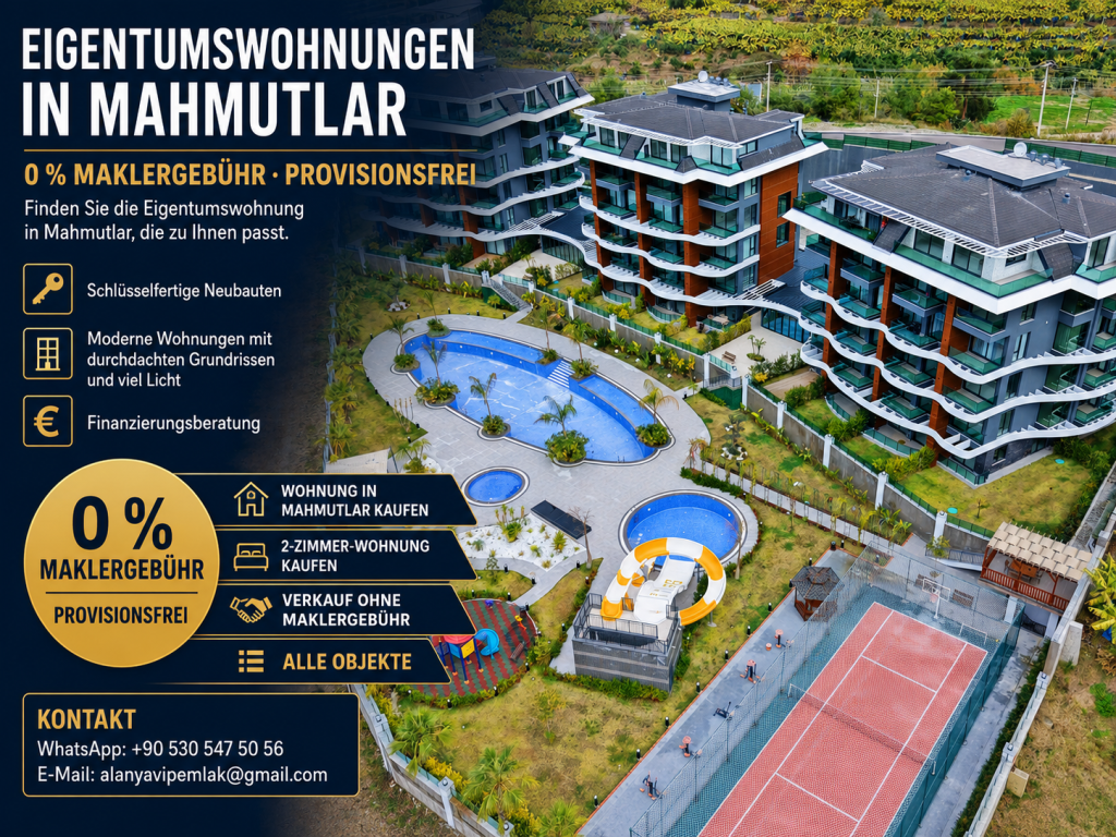 Wohnung in Mahmutlar kaufen | 0 % Maklerprovision | Alanya